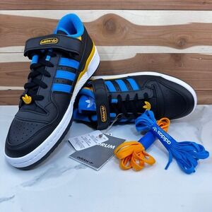 NEW-Adidas Forum Low Mens Shoes Black-Pulse Blue-Collegiate Gold FZ5890 size 9.5